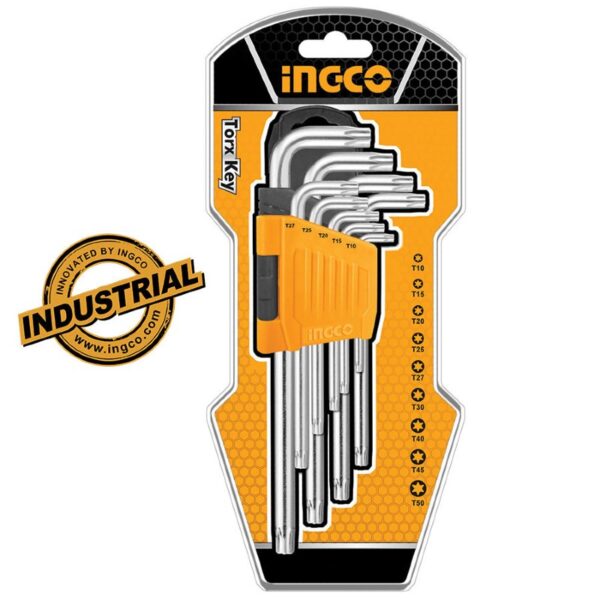 ΣΕΤ 9 ΤΕΜ ΚΛΕΙΔΙΑ TORX ΜΑΚΡΙΑ T10-T50mm INGCO (HHK13092)