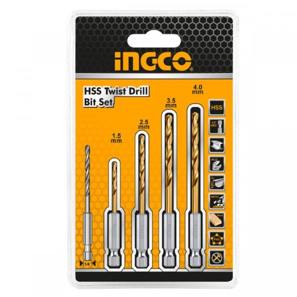 ΣΕΤ ΤΡΥΠΑΝΙΑ ΜΕΤΑΛΛΟΥ HSS ΜΕ ΥΠΟΔΟΧΗ 1/4" INGCO (AKD1402)