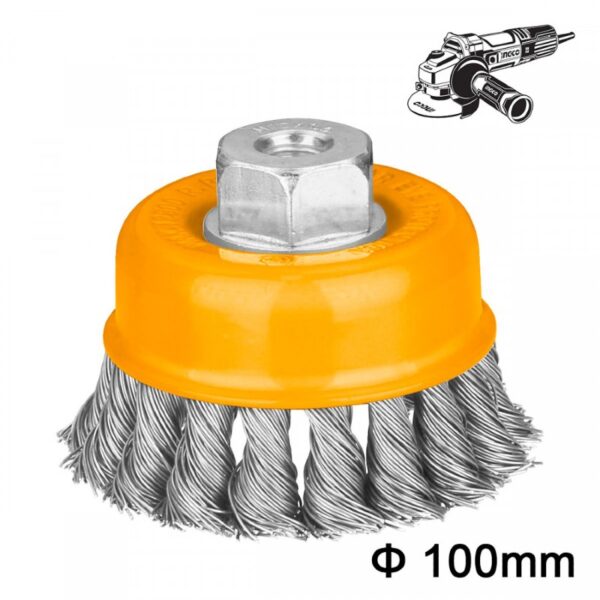 ΣΥΡΜΑΤΟΒΟΥΡΤΣΑ ΓΩΝΙΑΚΟΥ ΤΡΟΧΟΥ 100mm INGCO (WB21001)